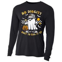 No Diggity Bout To Bag It Up Retro Ghost Halloween Gift Cooling Performance Long Sleeve Crew