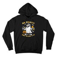 No Diggity Bout To Bag It Up Retro Ghost Halloween Gift Tall Hoodie