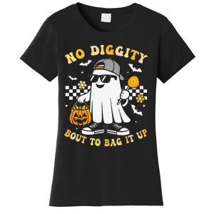 No Diggity Bout To Bag It Up Retro Ghost Halloween Gift Women's T-Shirt