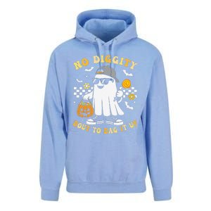 No Diggity Bout To Bag It Up Retro Ghost Halloween Gift Unisex Surf Hoodie