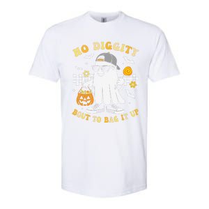 No Diggity Bout To Bag It Up Retro Ghost Halloween Gift Softstyle CVC T-Shirt