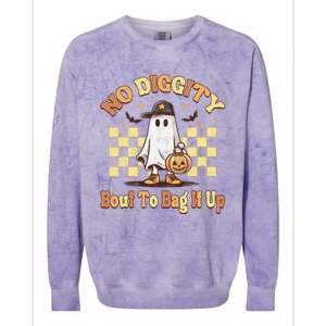 No Diggity Bout To Bag It Up Cool Ghost Halloween Colorblast Crewneck Sweatshirt