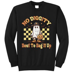 No Diggity Bout To Bag It Up Cool Ghost Halloween Sweatshirt