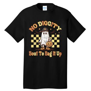 No Diggity Bout To Bag It Up Cool Ghost Halloween Tall T-Shirt