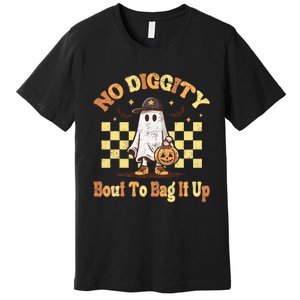 No Diggity Bout To Bag It Up Cool Ghost Halloween Premium T-Shirt