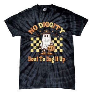 No Diggity Bout To Bag It Up Cool Ghost Halloween Tie-Dye T-Shirt