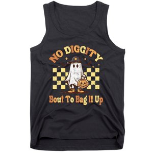 No Diggity Bout To Bag It Up Cool Ghost Halloween Tank Top