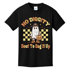 No Diggity Bout To Bag It Up Cool Ghost Halloween Kids T-Shirt