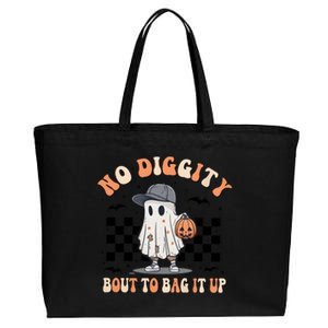 No Diggity Bout To Bag It Up Cute Ghost Ghoul Halloween Cotton Canvas Jumbo Tote