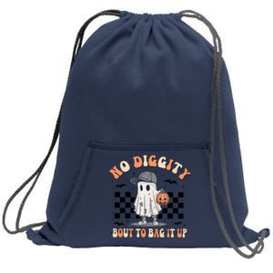 No Diggity Bout To Bag It Up Cute Ghost Ghoul Halloween Sweatshirt Cinch Pack Bag