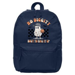 No Diggity Bout To Bag It Up Cute Ghost Ghoul Halloween 16 in Basic Backpack