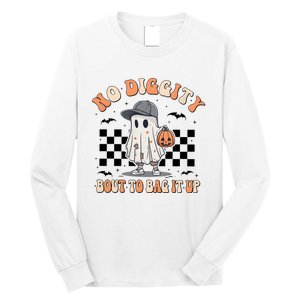 No Diggity Bout To Bag It Up Cute Ghost Ghoul Halloween Long Sleeve Shirt