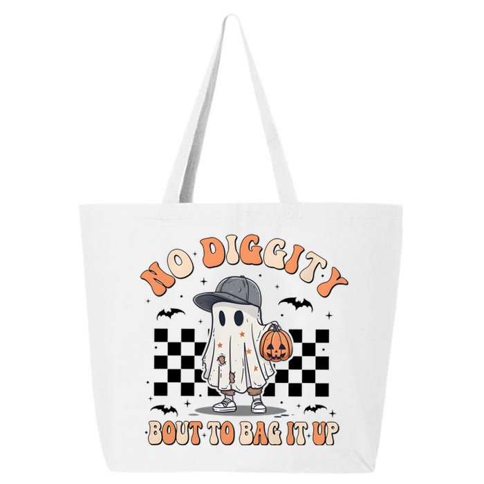 No Diggity Bout To Bag It Up Cute Ghost Ghoul Halloween 25L Jumbo Tote