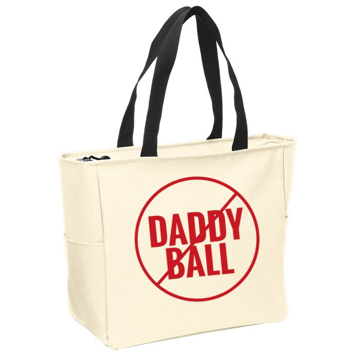 No Daddy Ball As Baseball Coach Zip Tote Bag