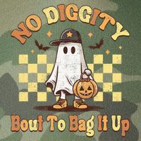 No Diggity Bout To Bag It Up Cool Ghost Halloween Legacy Tie Dye Trucker Hat