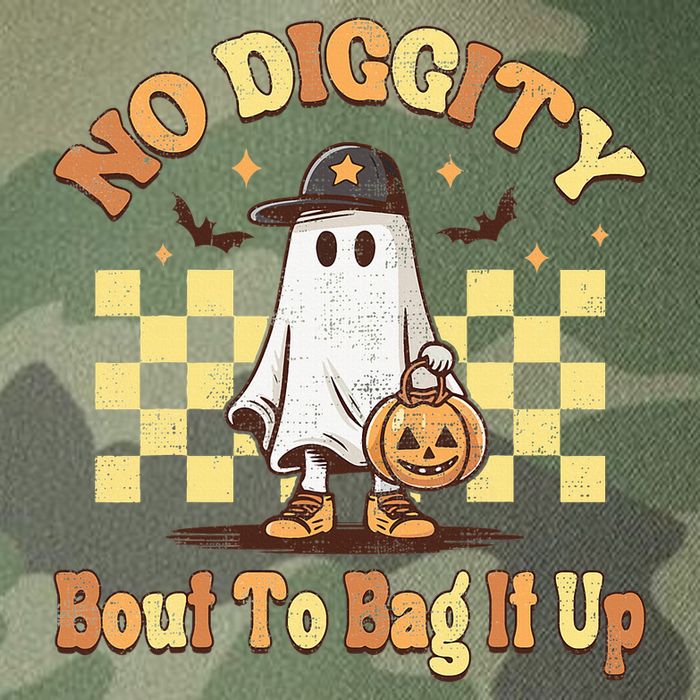 No Diggity Bout To Bag It Up Cool Ghost Halloween Legacy Tie Dye Trucker Hat