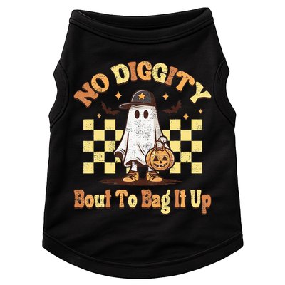 No Diggity Bout To Bag It Up Cool Ghost Halloween Doggie Tank