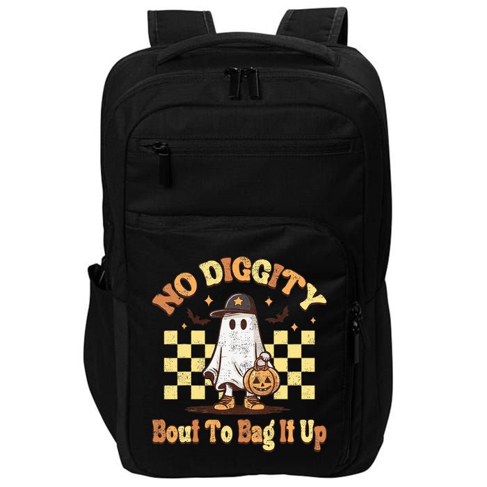 No Diggity Bout To Bag It Up Cool Ghost Halloween Impact Tech Backpack