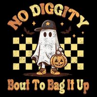 No Diggity Bout To Bag It Up Cool Ghost Halloween Sustainable Bucket Hat