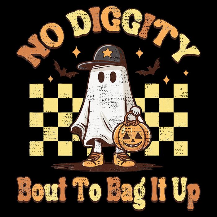 No Diggity Bout To Bag It Up Cool Ghost Halloween Sustainable Bucket Hat