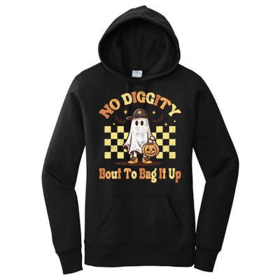 No Diggity Bout To Bag It Up Cool Ghost Halloween Women's Pullover Hoodie
