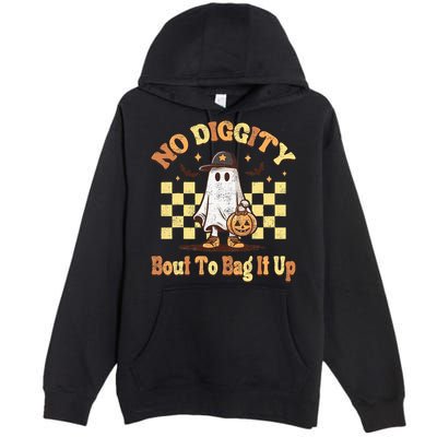 No Diggity Bout To Bag It Up Cool Ghost Halloween Premium Pullover Hoodie