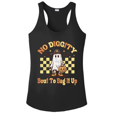 No Diggity Bout To Bag It Up Cool Ghost Halloween Ladies PosiCharge Competitor Racerback Tank