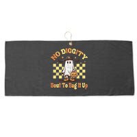 No Diggity Bout To Bag It Up Cool Ghost Halloween Large Microfiber Waffle Golf Towel