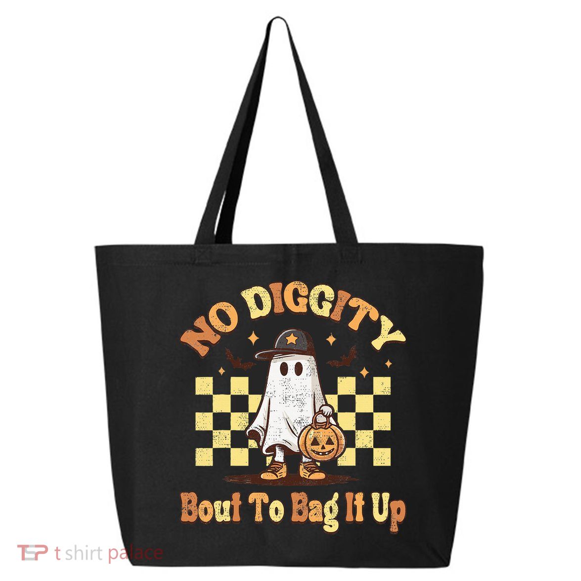 No Diggity Bout To Bag It Up Cool Ghost Halloween 25L Jumbo Tote