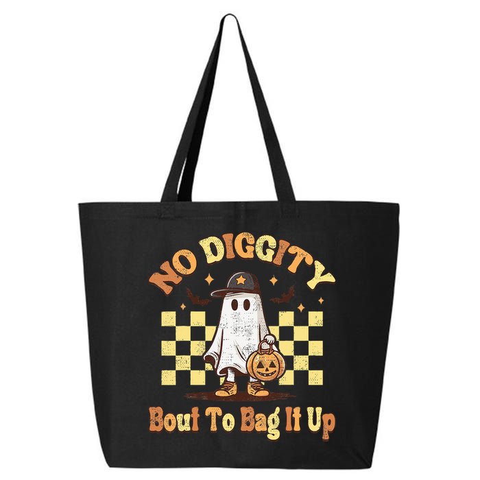 No Diggity Bout To Bag It Up Cool Ghost Halloween 25L Jumbo Tote