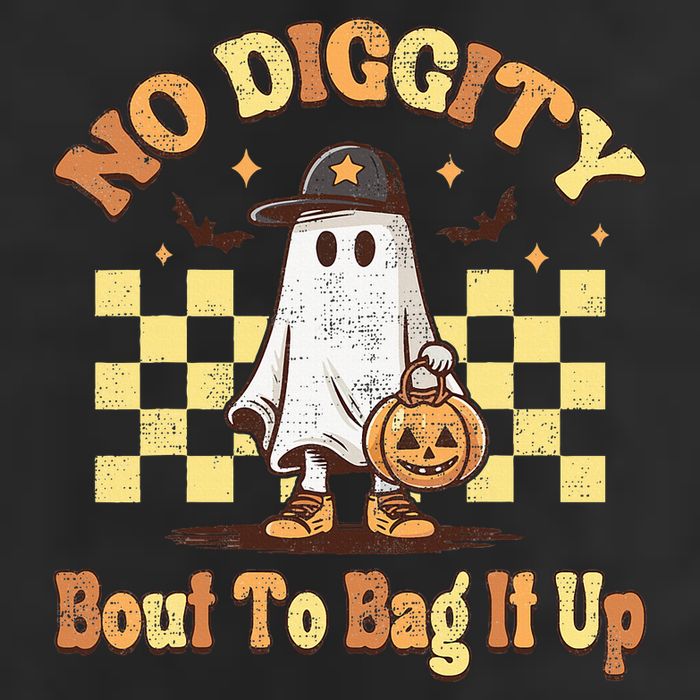No Diggity Bout To Bag It Up Cool Ghost Halloween 25L Jumbo Tote