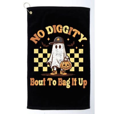 No Diggity Bout To Bag It Up Cool Ghost Halloween Golf Towel