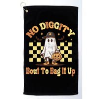 No Diggity Bout To Bag It Up Cool Ghost Halloween Golf Towel