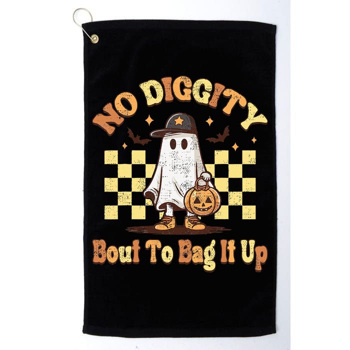No Diggity Bout To Bag It Up Cool Ghost Halloween Golf Towel
