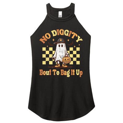 No Diggity Bout To Bag It Up Cool Ghost Halloween Women's Perfect Tri Rocker Tank