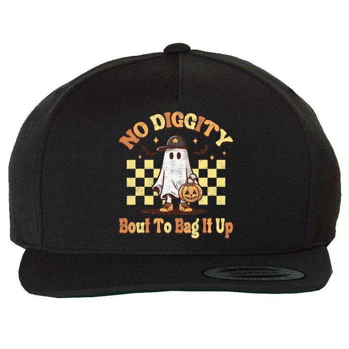 No Diggity Bout To Bag It Up Cool Ghost Halloween Wool Snapback Cap