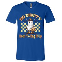No Diggity Bout To Bag It Up Cool Ghost Halloween V-Neck T-Shirt