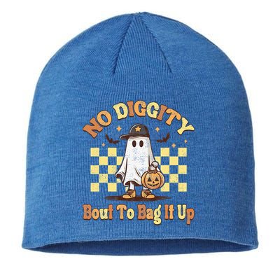 No Diggity Bout To Bag It Up Cool Ghost Halloween Sustainable Beanie