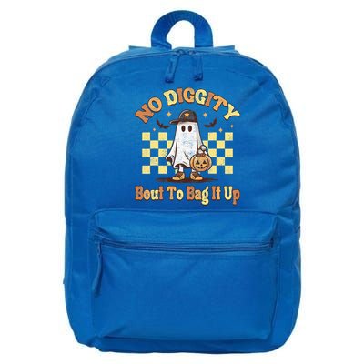 No Diggity Bout To Bag It Up Cool Ghost Halloween 16 in Basic Backpack