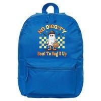 No Diggity Bout To Bag It Up Cool Ghost Halloween 16 in Basic Backpack