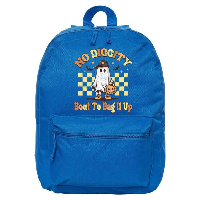 No Diggity Bout To Bag It Up Cool Ghost Halloween 16 in Basic Backpack