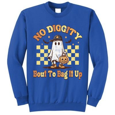 No Diggity Bout To Bag It Up Cool Ghost Halloween Tall Sweatshirt