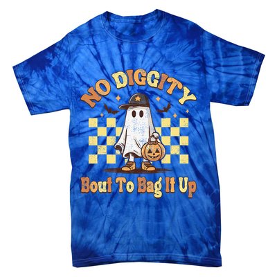 No Diggity Bout To Bag It Up Cool Ghost Halloween Tie-Dye T-Shirt