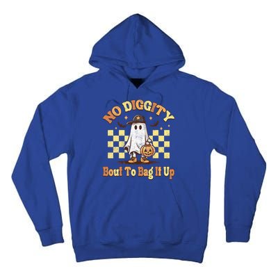 No Diggity Bout To Bag It Up Cool Ghost Halloween Tall Hoodie