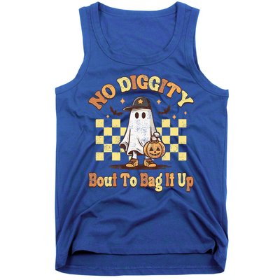 No Diggity Bout To Bag It Up Cool Ghost Halloween Tank Top