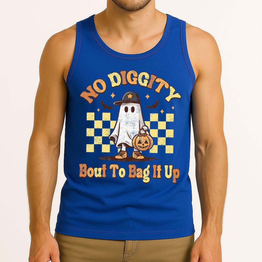 No Diggity Bout To Bag It Up Cool Ghost Halloween Tank Top