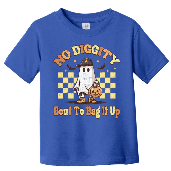 No Diggity Bout To Bag It Up Cool Ghost Halloween Toddler T-Shirt
