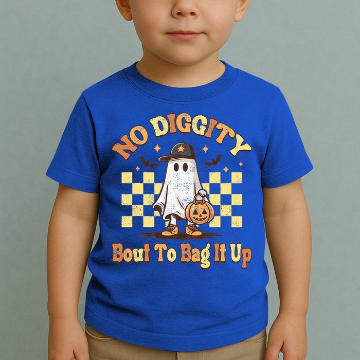No Diggity Bout To Bag It Up Cool Ghost Halloween Toddler T-Shirt