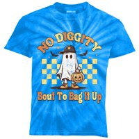 No Diggity Bout To Bag It Up Cool Ghost Halloween Kids Tie-Dye T-Shirt