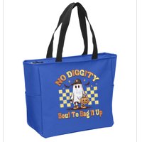 No Diggity Bout To Bag It Up Cool Ghost Halloween Zip Tote Bag